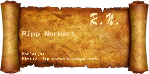 Ripp Norbert névjegykártya
